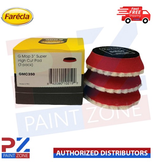 GMC350 G MOP FARECLA 3 INCH SUPER HIGH CUT WOOL COMPOUNDING PAD PACK OF 3